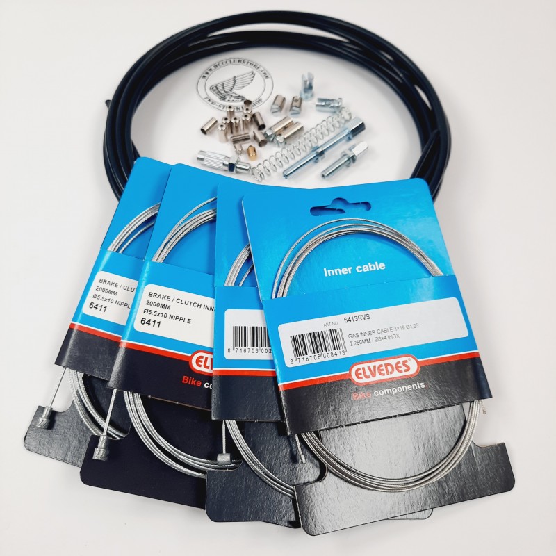 Complete cable set black - Lusito deluxe (Dell'Orto carb)